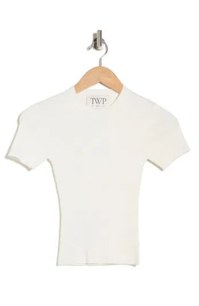 Twp Tease Short Sleeve Sweater In White