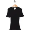 Twp Tease Short Sleeve Wool Sweater In Black