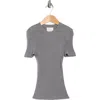 Twp Tease Short Sleeve Wool Sweater In Gray