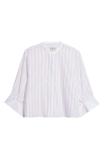 Twp The Beau Stripe Button-up Shirt In White