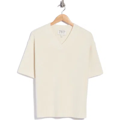 Twp The Big V Cashmere V-neck Sweater In Neutral