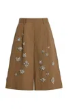 Twp The City Mid-rise Cotton Shorts In Brown