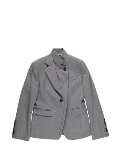 Twp The Double Take Button Front Jacket In Gray