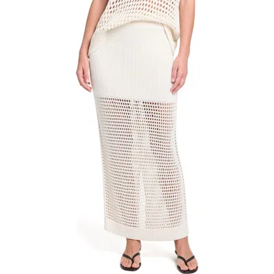 Twp The Loophole Open Stitch Maxi Skirt In White
