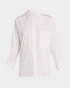 Twp Next Morning Striped Button-front Shirt In Red