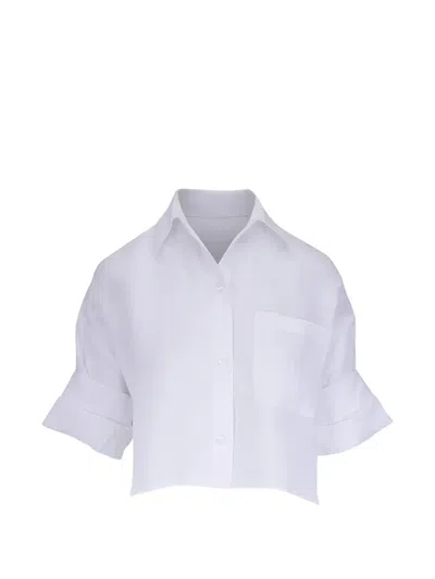 Twp The Next Ex Cropped Short-sleeve Shirt In White