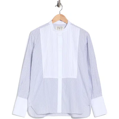 Twp The Night Before Tuxedo Bib Cotton Shirt In White
