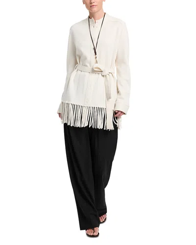 Twp Thea Cashmere Belted Fringe Trim Coat In Multi