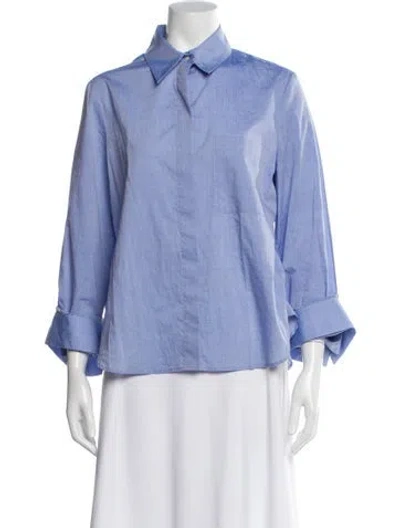 Pre-owned Twp Three-quarter Sleeve Blouse In Blue