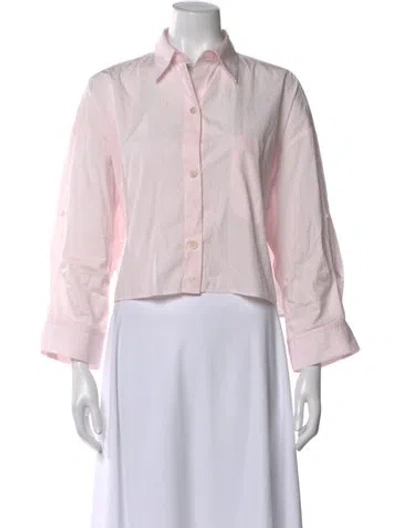 Pre-owned Twp Three-quarter Sleeve Button-up Top In Neutral