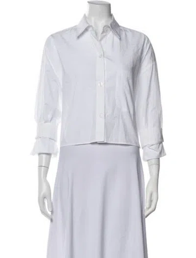 Pre-owned Twp Three-quarter Sleeve Button-up Top In Pink