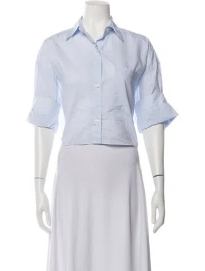 Pre-owned Twp Three-quarter Sleeve Button-up Top W/ Tags In Blue