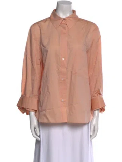 Pre-owned Twp Three-quarter Sleeve Button-up Top W/ Tags In Neutral