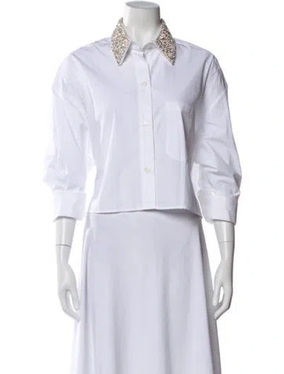 Pre-owned Twp Three-quarter Sleeve Button-up Top W/ Tags In White