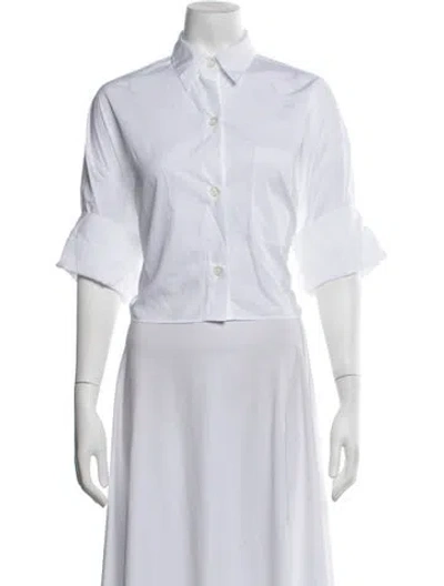 Pre-owned Twp Three-quarter Sleeve Button-up Top W/ Tags In White
