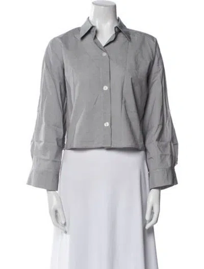 Pre-owned Twp Three-quarter Sleeve Crop Top In White