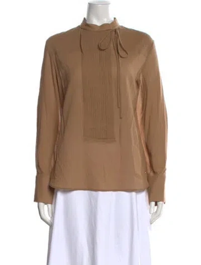 Pre-owned Twp Tie Neck Long Sleeve Blouse In Neutral