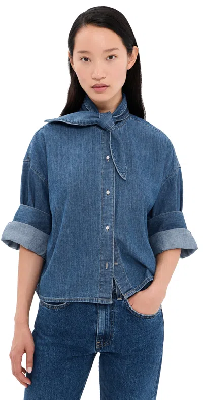 Twp Tie One On Button Down Shirt Paris In Blue