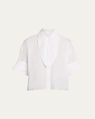 Twp Tie One On Superfine Cotton Shirt In White