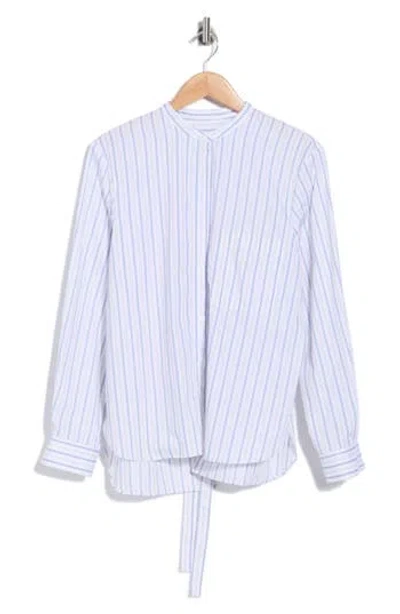 Twp Tied Down Striped Cotton Shirt In Blue