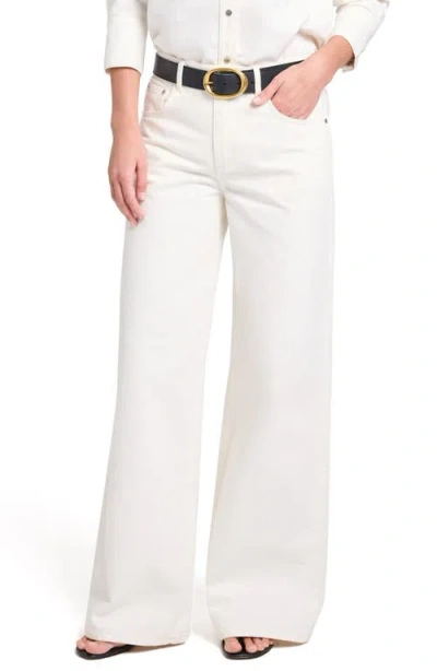 Twp Tiny Dancer Mid Rise Wide Leg Jeans In White