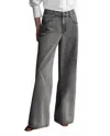 Twp Mid-rise Wide Leg Jeans In Dark Grey Denim In Black