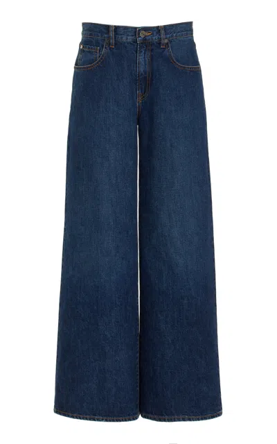 Twp Tiny Dancer Rigid Mid-rise Wide-leg Jeans In Blue