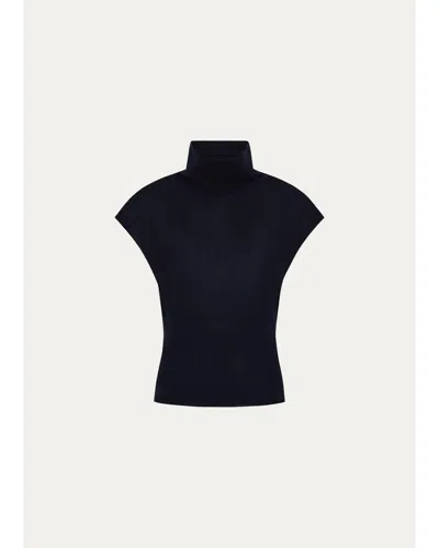 Twp Turtleneck Merino Wool Top In Blue Night