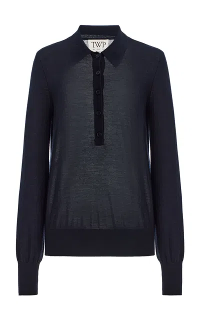 Twp Uma Cashmere Henley In Blue