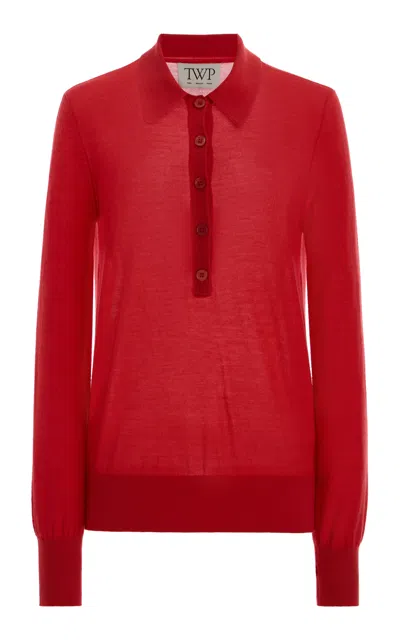 Twp Uma Cashmere Henley In Red