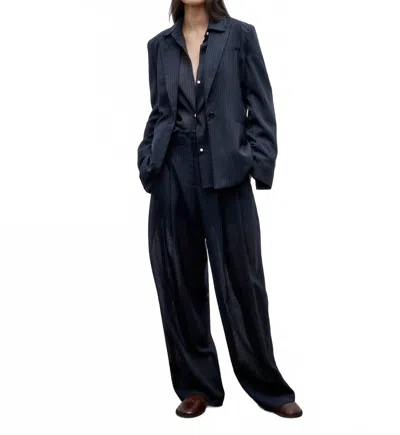 Twp Unlined Husband Blazer In Midnight/white In Blue