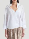 Twp V-neck Wrap Shirt In White In White