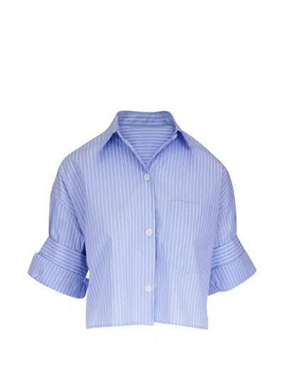 Twp Vertical-stripe Cropped Shirt In Multi