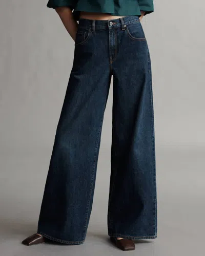 Twp Vintage Mid-rise Wide Leg Jean In Dark Wash In Blue