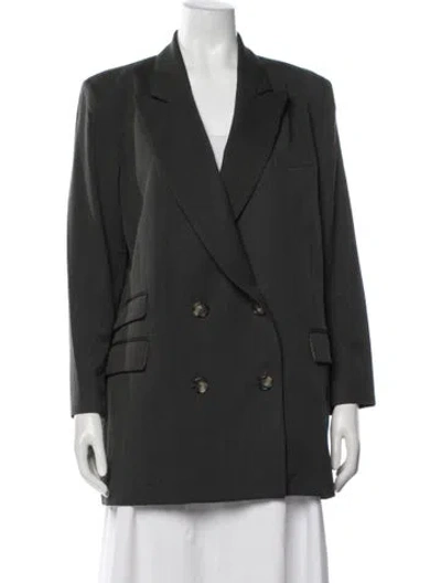 Pre-owned Twp Virgin Wool Blazer In Green/grey