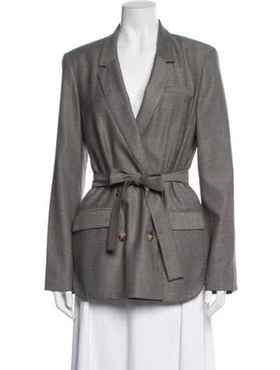 Pre-owned Twp Virgin Wool Coat In Grey