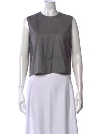 Pre-owned Twp Virgin Wool Crew Neck Crop Top In Grey