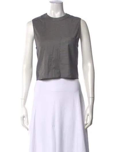 Pre-owned Twp Virgin Wool Crew Neck Crop Top In Grey