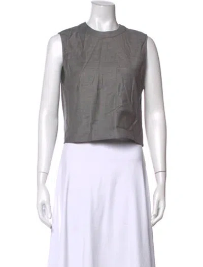 Pre-owned Twp Virgin Wool Crew Neck Crop Top In Grey