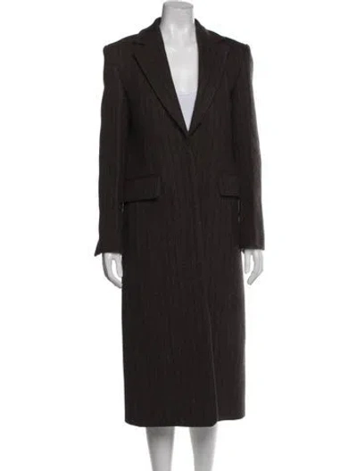 Pre-owned Twp Virgin Wool Faux Fur Coat W/ Tags In Brown