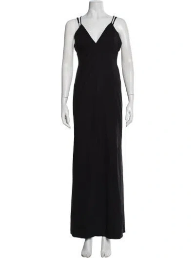 Pre-owned Twp Virgin Wool Long Dress In Black