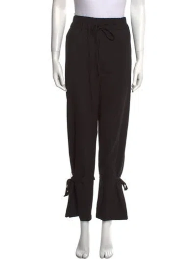 Pre-owned Twp Virgin Wool Straight Leg Pants In Black