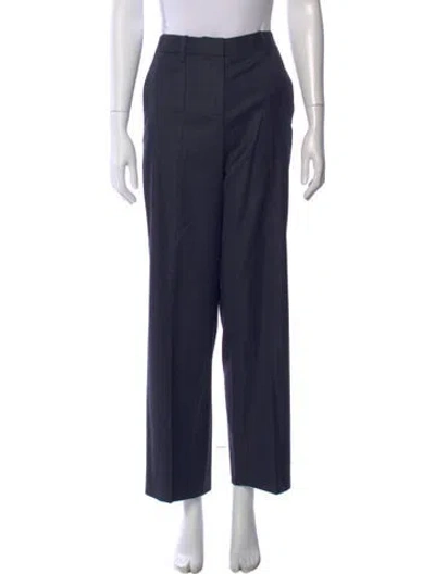 Pre-owned Twp Virgin Wool Straight Leg Pants In Blue
