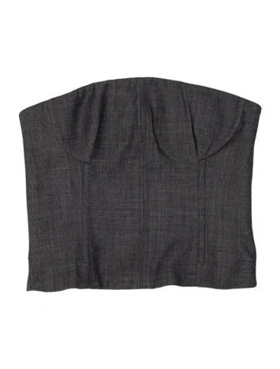 Pre-owned Twp Virgin Wool Strapless Top W/ Tags In Grey