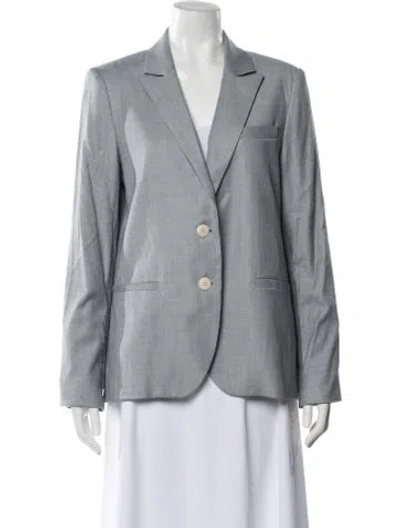 Pre-owned Twp Virgin Wool Striped Blazer In Blue