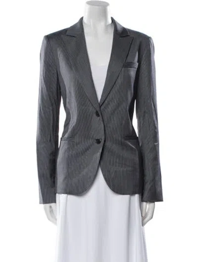 Pre-owned Twp Virgin Wool Striped Blazer In Gray