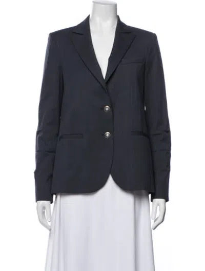 Pre-owned Twp Virgin Wool Striped Blazer In Grey
