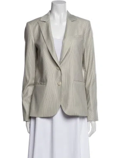Pre-owned Twp Virgin Wool Striped Blazer In Neutral