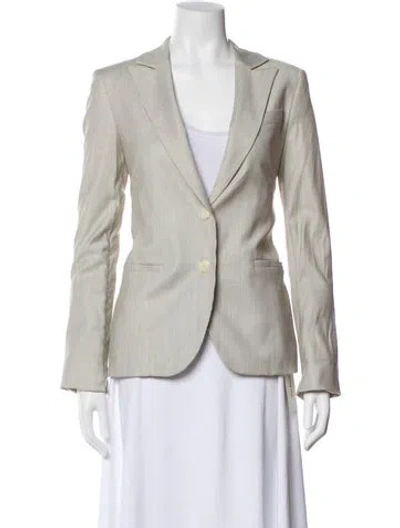 Pre-owned Twp Virgin Wool Striped Blazer In Neutral
