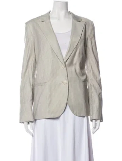 Pre-owned Twp Virgin Wool Striped Blazer In Neutral